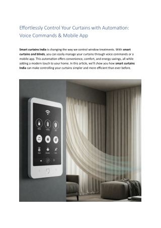 Effortlessly Control Your Curtains with Automation