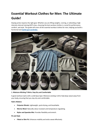 Essential Workout Clothes for Men