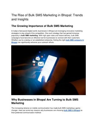The Rise of Bulk SMS Marketing in Bhopal_ Trends and Insights