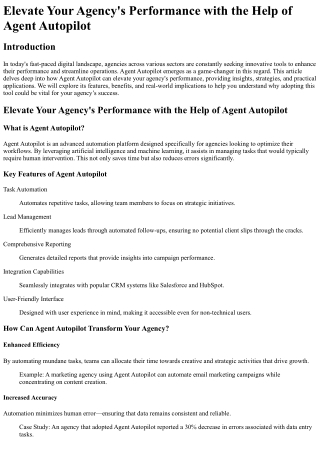 elevate your agency s performance with the help