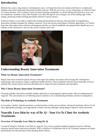 Revolutionizing Skincare: The Latest Beauty Innovation Treatments for Natural Re