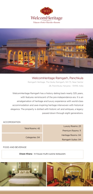 Heritage Hotel in Panchkula | WelcomHeritage Ramgarh Panchkula