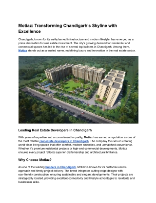 Motiaz_ Transforming Chandigarh’s Skyline with Excellence