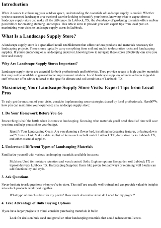Maximizing Your Landscape Supply Store Visits: Expert Tips from Local Pros