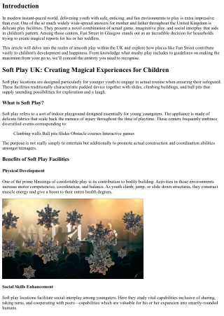 Soft Play UK: Creating Magical Experiences for Children