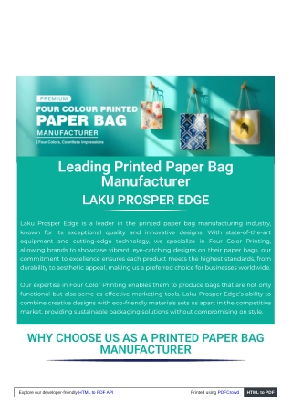 leading printed paper bag manufacturer laku