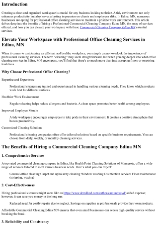 Elevate Your Workspace with Professional Office Cleaning Services in Edina, MN