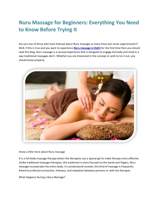 nuru massage for beginners everything you need
