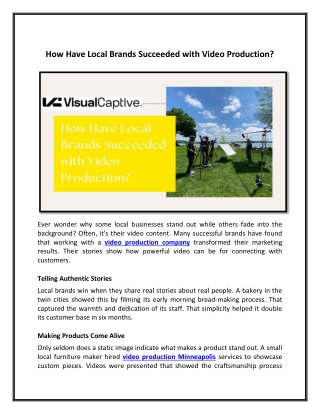 How Have Local Brands Succeeded with Video Production