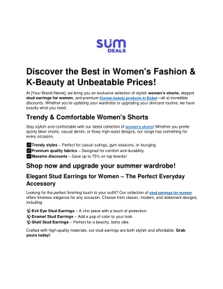 Women's Fashion & K-Beauty at Unbeatable Prices