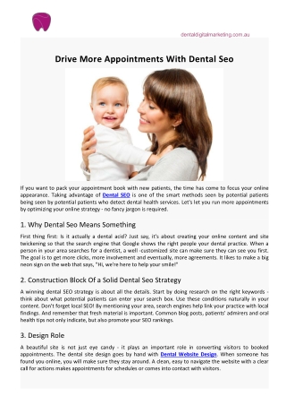 Drive More Appointments With Dental Seo