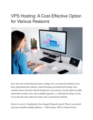vps hosting a cost effective option for various