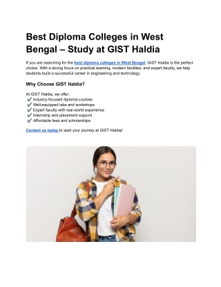best diploma colleges in west bengal study