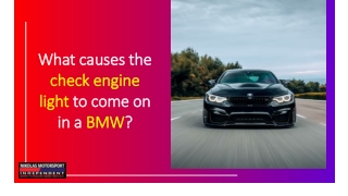 What causes the check engine light to come on in a BMW