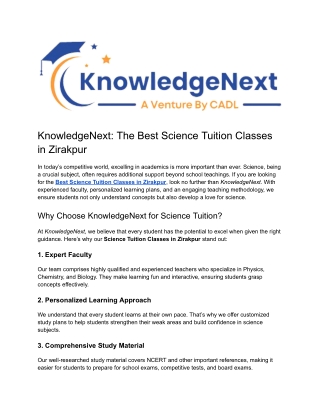 knowledgenext the best science tuition classes