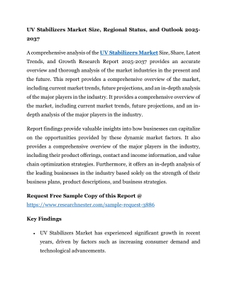 uv stabilizers market size regional status