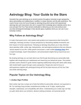 Astrology Blog: Your Guide to the Stars