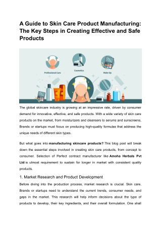a guide to skin care product manufacturing