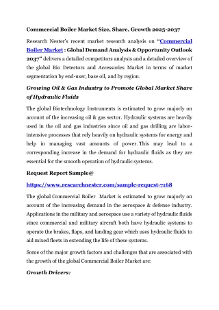 Commercial Boiler Market Size, Share, Growth 2025-2037