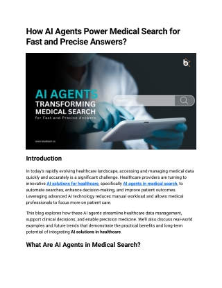 How AI Agents Power Medical Search for Fast and Precise Answers_