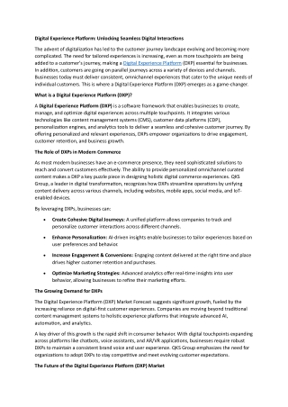 digital experience platform unlocking seamless