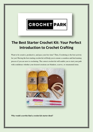 The Best Starter Crochet Kit Your Perfect Introduction to Crochet Crafting