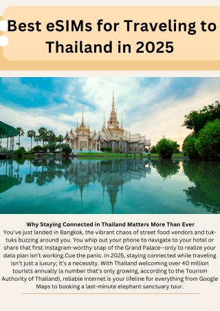 Best eSIMs for Traveling to Thailand in 2025
