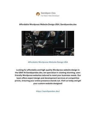 Affordable Wordpress Website Design USA | Sandipandas.dev
