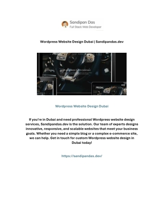 Wordpress Website Design Dubai | Sandipandas.dev