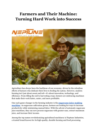 Farmers and Their Machine_ Turning Hard Work into Success
