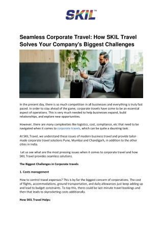 Seamless Corporate Travel_ How SKIL Travel Solves Your Company's Biggest Challenges