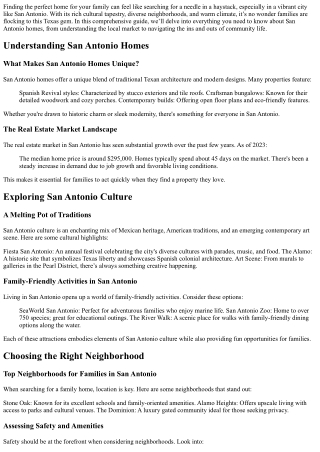 A Family's Guide to Finding the Perfect Home in San Antonio