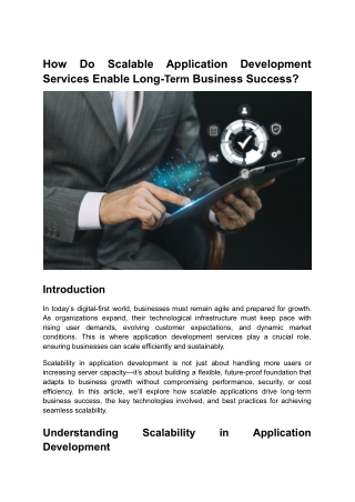 how do scalable application development services
