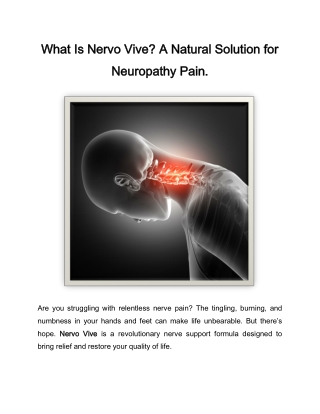 what is nervo vive a natural solution for what