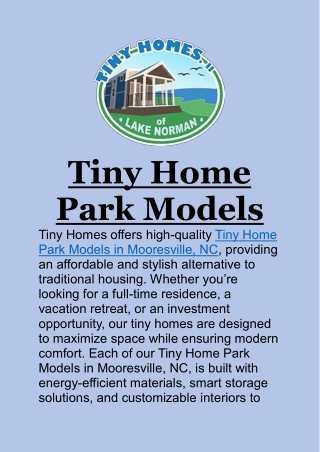 tiny home park models tiny homes offers high