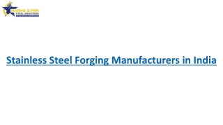 Stainless Steel Forging Manufacturers in India