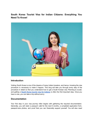 South Korea Tourist Visa for Indian Citizens_ Everything You Need To Know
