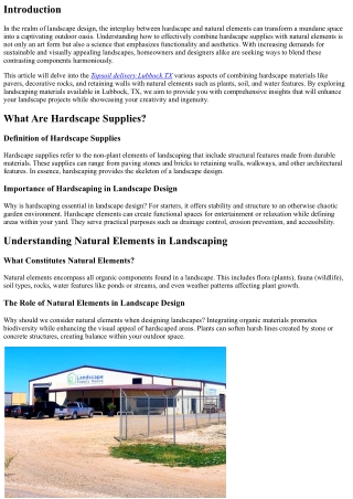 How to Combine Hardscape Supplies with Natural Elements in Landscape Design