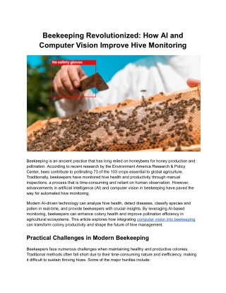 Beekeeping Revolutionized_ How AI and Computer Vision Improve Hive Monitoring