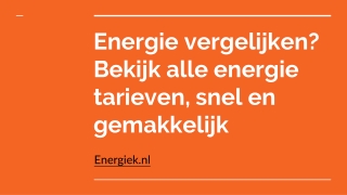 Energie vergelijken?