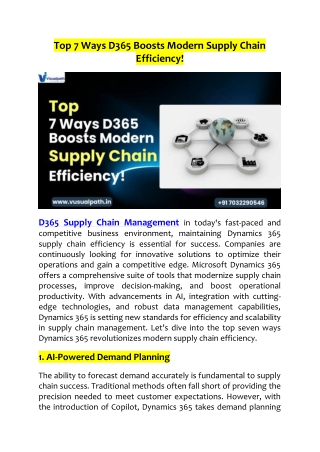 top 7 ways d365 boosts modern supply chain