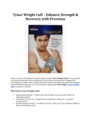 tynor weight cuff enhance strength recovery with