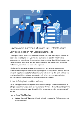 how to avoid common mistakes in it infrastructure