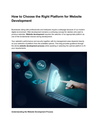 How to Choose the Right Platform for Website Development