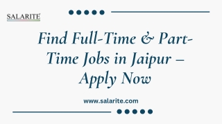 Find Full-Time & Part-Time Jobs in Jaipur – Apply Now