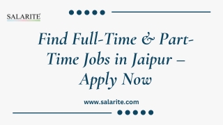 Find Full-Time & Part-Time Jobs in Jaipur – Apply Now