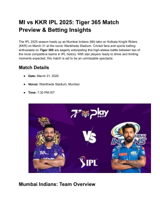 MI vs KKR IPL 2025_ Tiger 365 Match Preview & Betting Insights (1)