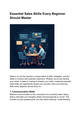 Essential Sales Skills Every Beginner Should Master