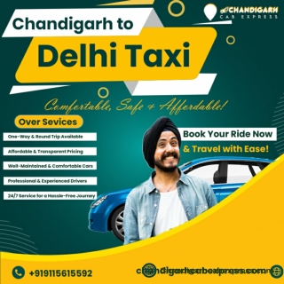 Book Chandigarh to Delhi Taxi | 24/7 Service & Best Price