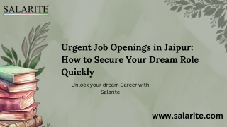 urgent job openings in jaipur how to secure your